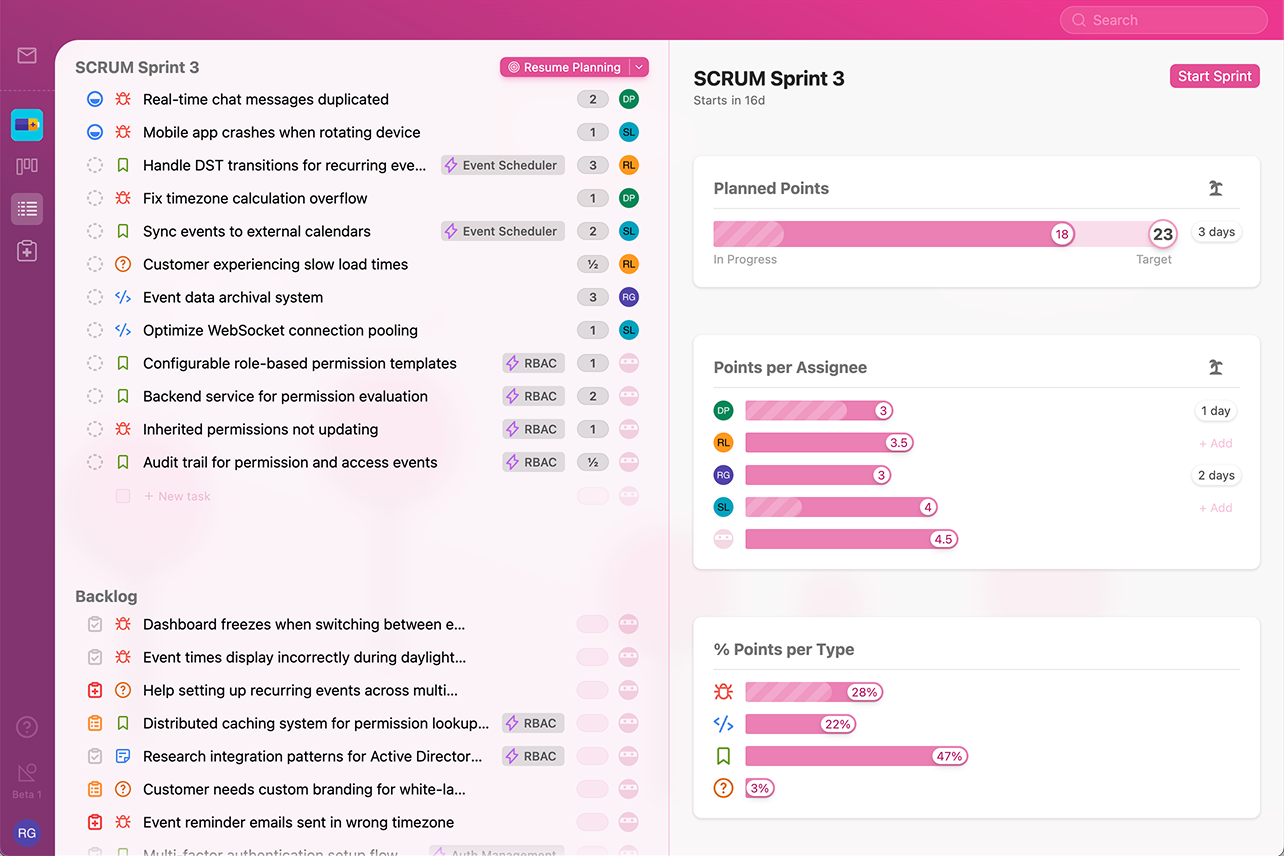 Sprint Planning View - Plan and estimate upcoming work